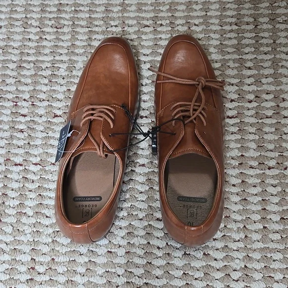 George Memory Foam Tommy Dress Oxford Size 10 Brown Shoes - Picture 2 of 3